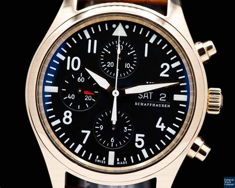 iwc iw371713|IWC IW371713 Pilot Chronograph Black Dial Rose Gold (41433).